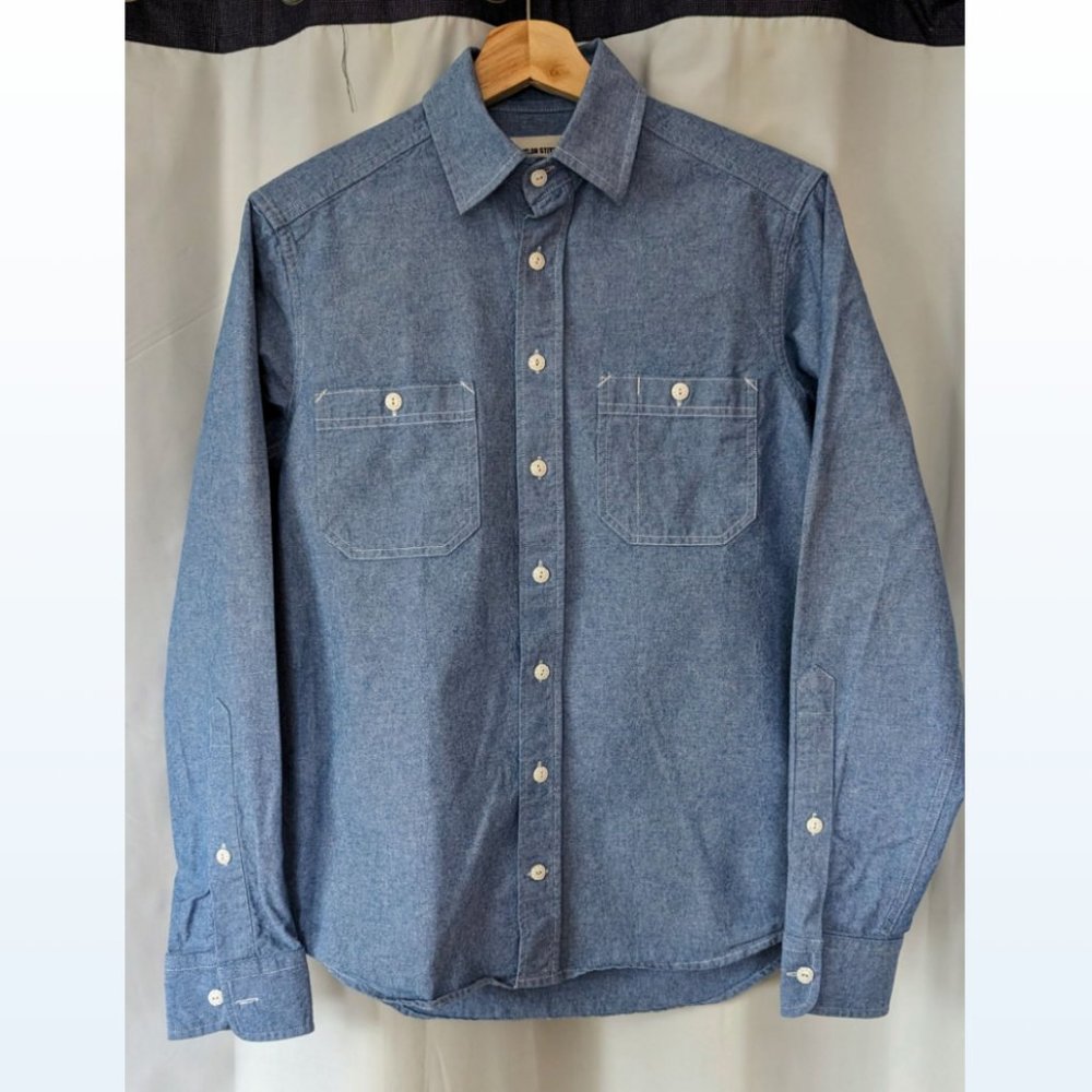 Taylor Stitch California Blue Chambray Shirt Size 36